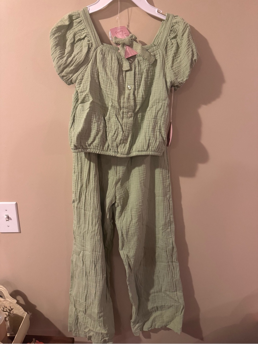 Girls Light Green Matching Set  - Size 12